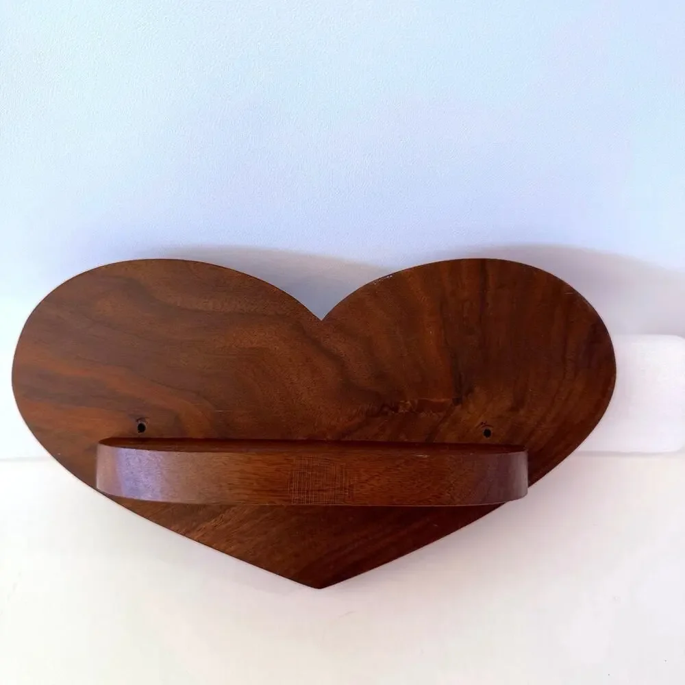 Heart Shaped Wood Wall Shelf Display 10.5 x 6